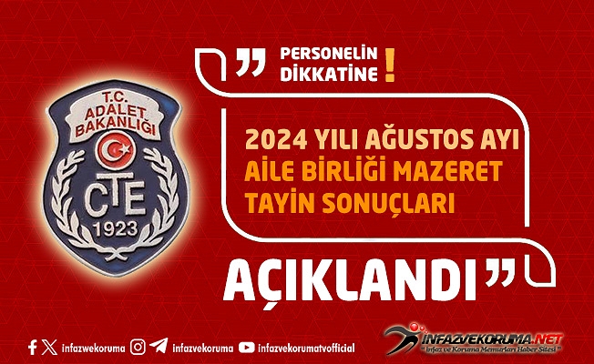 CTE 2024 Yılı Ağustos Ayı Aile Birliği Mazereti Nedeniyle Atama Planlaması Sonuçları Açıklandı