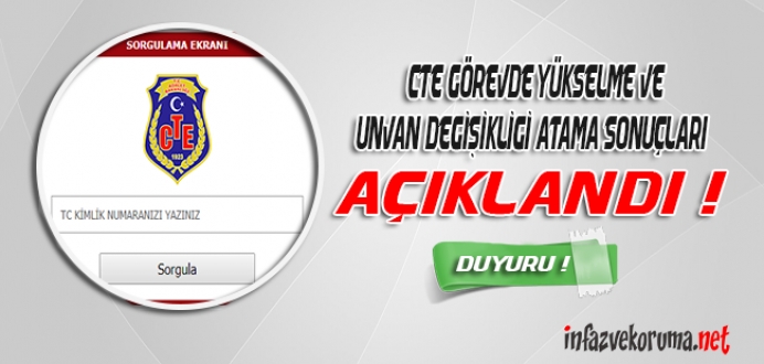 CTE Görevde Yükselme ve Unvan Değişikliği Atama Sonuçları Açıklandı