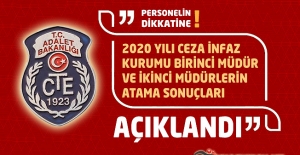 2020 Yılı Ceza İnfaz Kurumu Birinci Müdür ve İkinci Müdürlerinin Naklen Atama Sonuçları Açıklandı