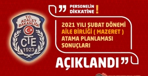 CTE 2021 Yılı Şubat Dönemi Aile Birliği ( Mazeret ) Atama Planlaması Sonuçları Açıklandı