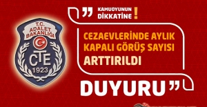 Cezaevlerinde Aylık Kapalı Görüş Sayısı Arttırıldı