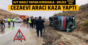 KIRIKKALE - DELİCE KAPALI AÇIK CEZA İNFAZ KURUMU ARACI KAZA YAPTI