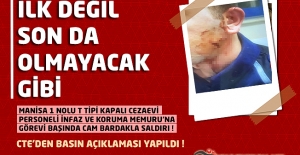 İlk Değil Son da Olmayacak Gibi, İnfaz ve Koruma Memuru'na Cam Bardakla Saldırı !