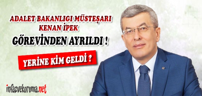 Adalet Bakanlığı Müsteşarı Kenan İPEK Görevinden Ayrıldı !