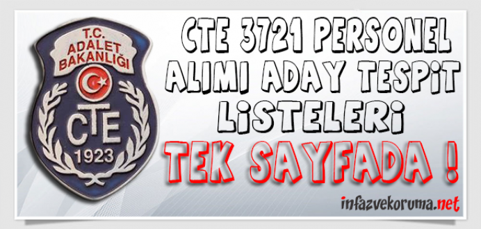 CTE 3721 Personel Alımı Aday Tespit Listeleri Tek Sayfada !